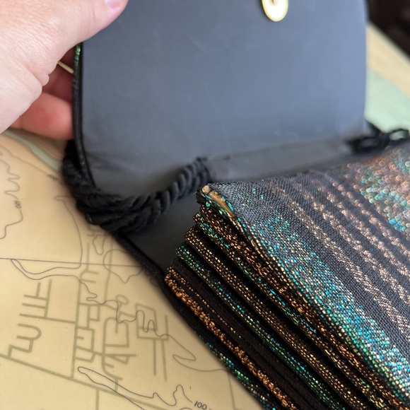 Vintage Cora Jacobs Black and Copper Purse - Picture 5 of 8